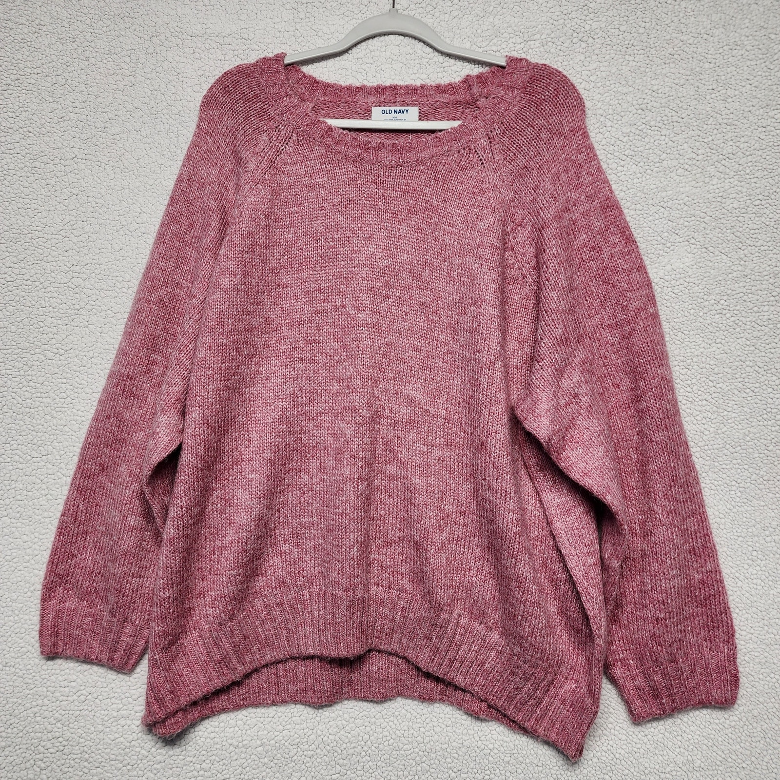 Old Navy Womens Cozy Shaker Stitch Pullover Sweater Size Xxl Rose Pink Oversized
